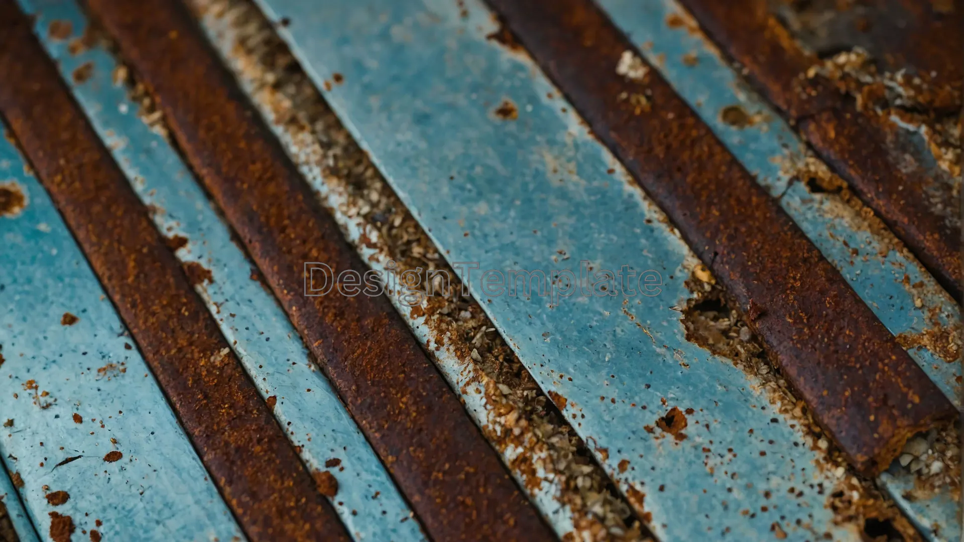 Rust Lines and Blue Paint Aged Background Image